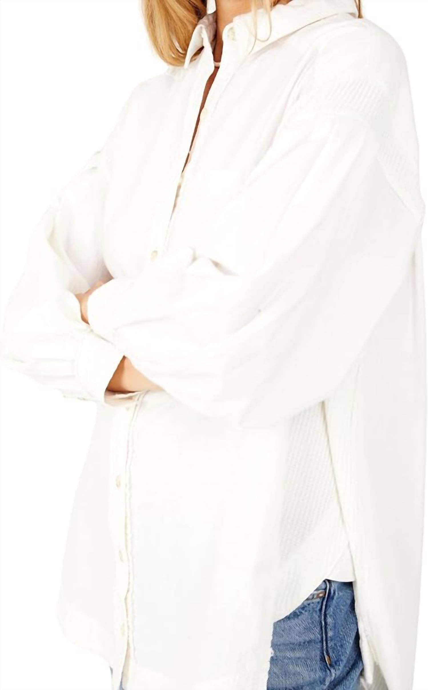 Free People - Cool & Clean Button Down Solid Shirt
