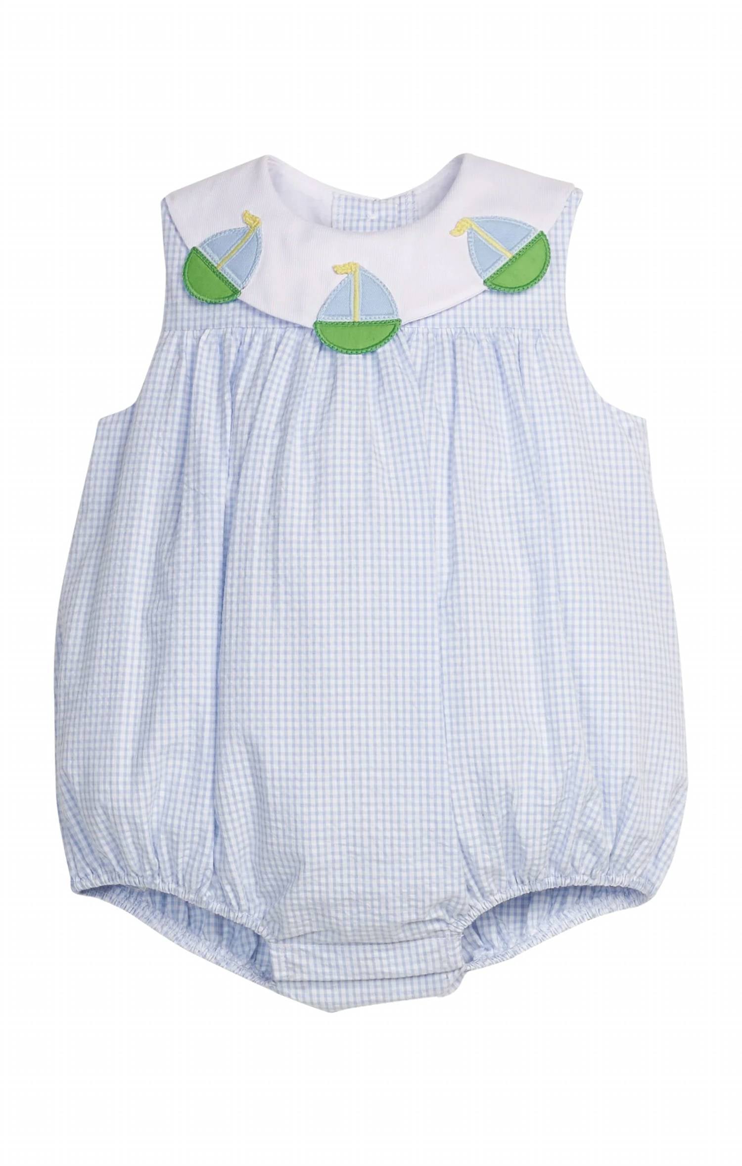 Little English - Girl's Sailboats Bib Bubble Onesies