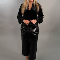 Fifteen Twenty - Crushed Velvet V-neck Blouse