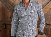 Eight X - Chevron Long Sleeve Button Down Shirt W/ Trim