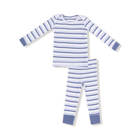 ANGEL DEAR Long Sleeve Loungewear Set in vintage stripe blue - item - detail view
