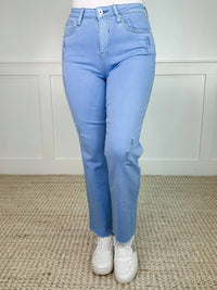 Saige Denim - Girl You Look Cute Distressed High-rise Raw Hem Dad Jeans