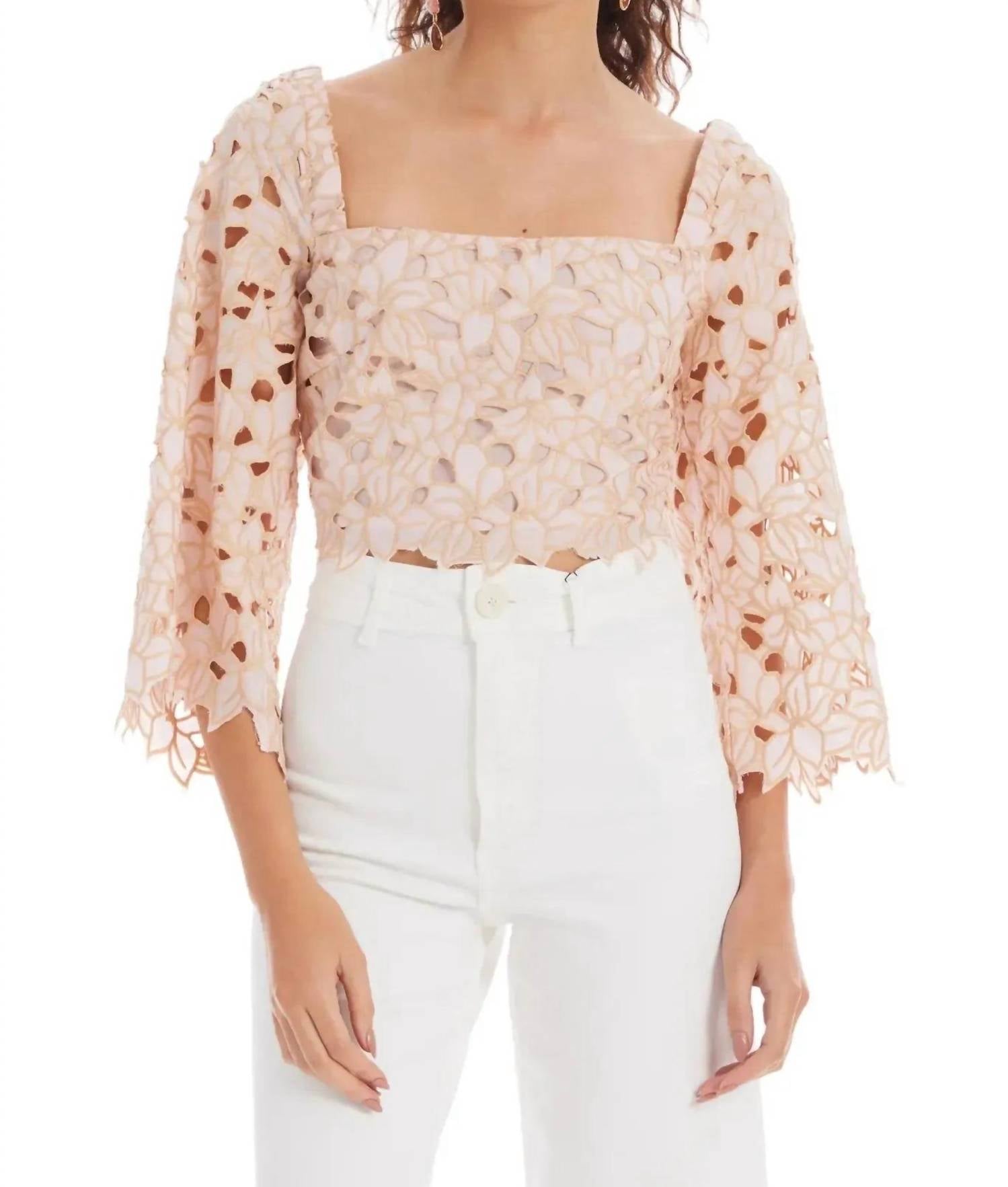 ALLISON NEW YORK Poppy Crop Top in blush - women's shirt