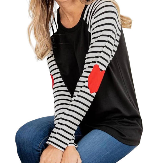 Heimish Usa - Heart Patch Long Sleeve Top