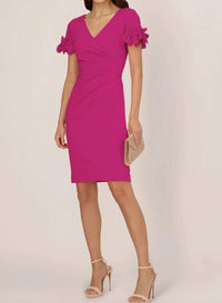 Adrianna Papell - Knit Crepe Short Dress