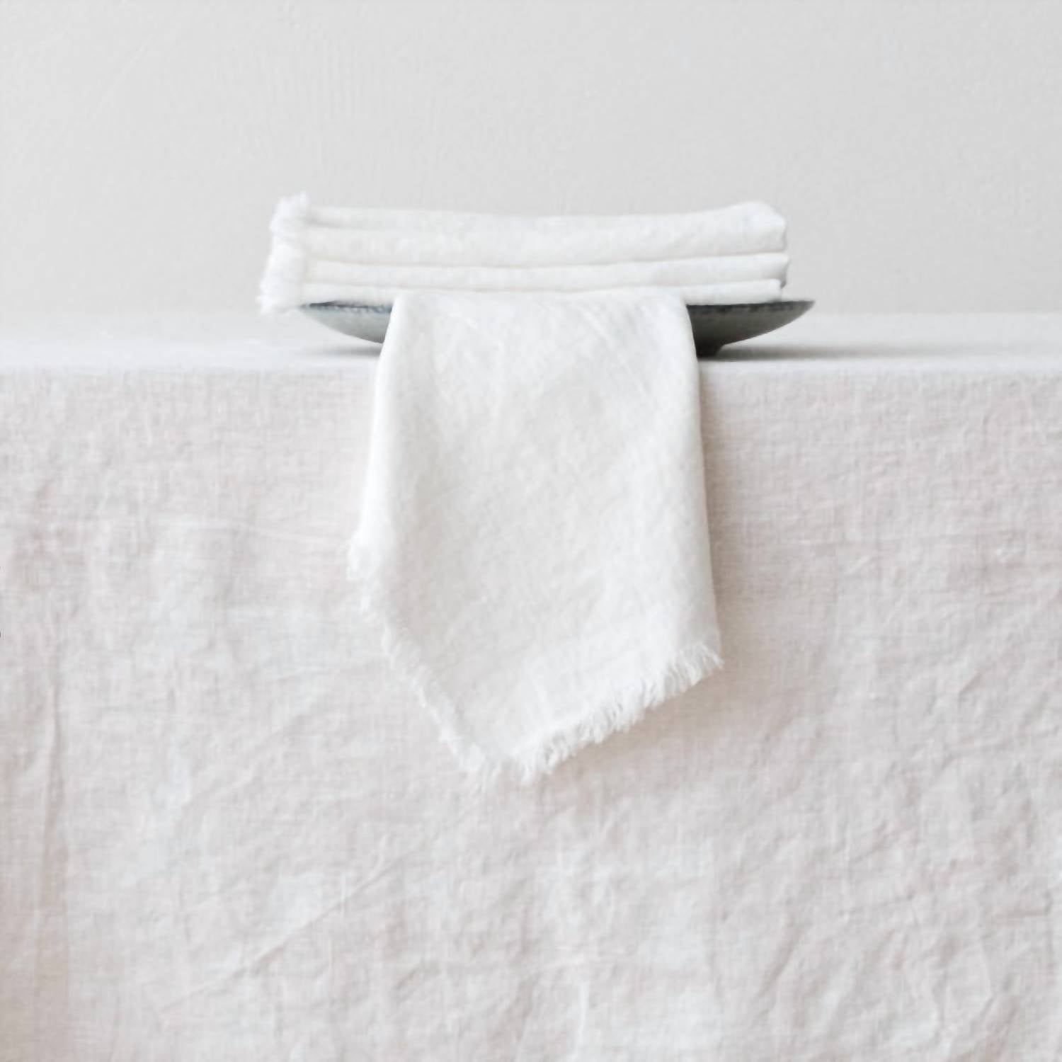 Linenme - Terra Fringe Linen Napkin - Set Of 4