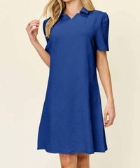 See And Be Seen - Elaina Short Sleeve Textured Dress