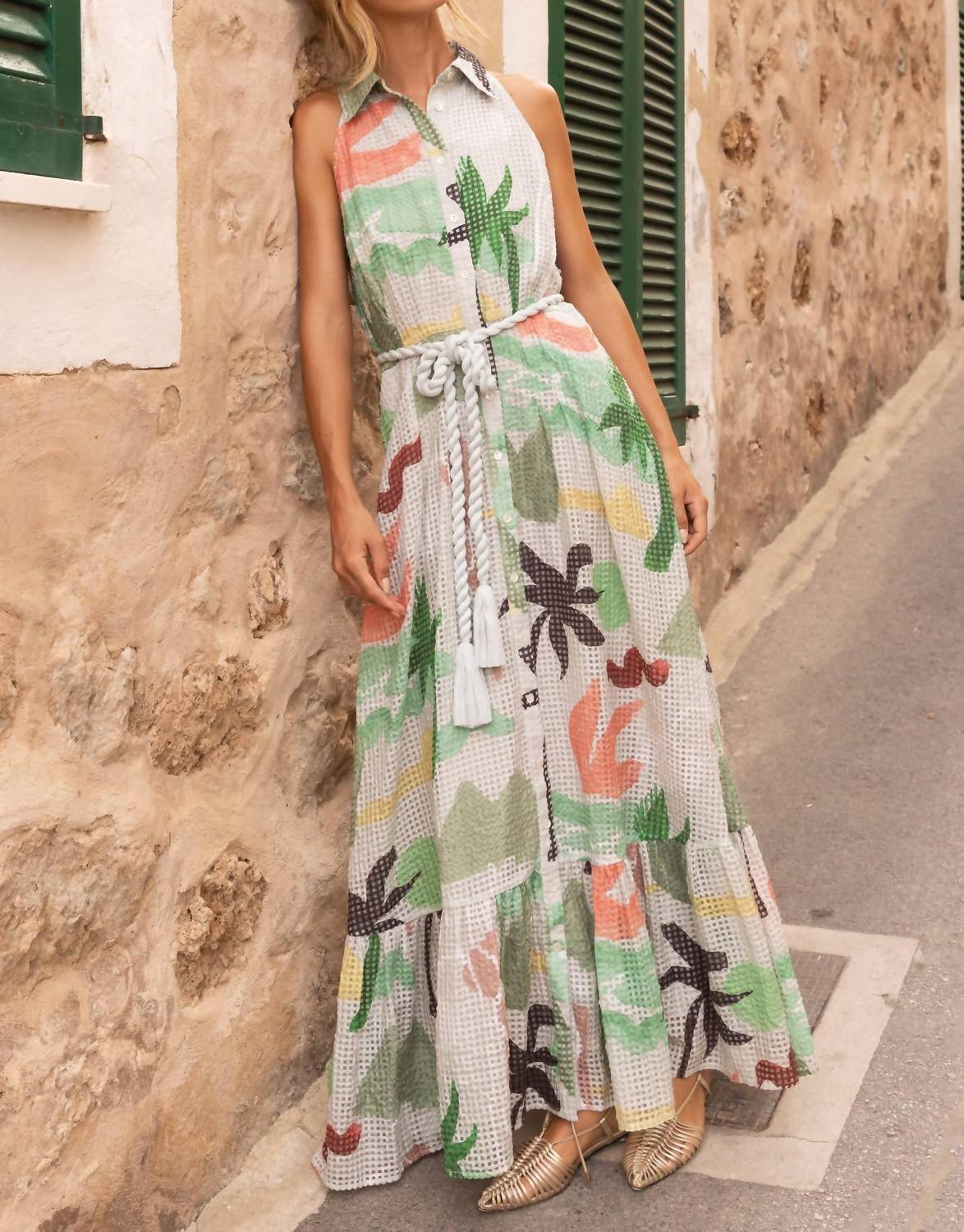 Oliphant - Sleeveless Maxi Shirt Dress