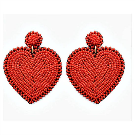 Bosuk - Heart Seed Bead Earrings