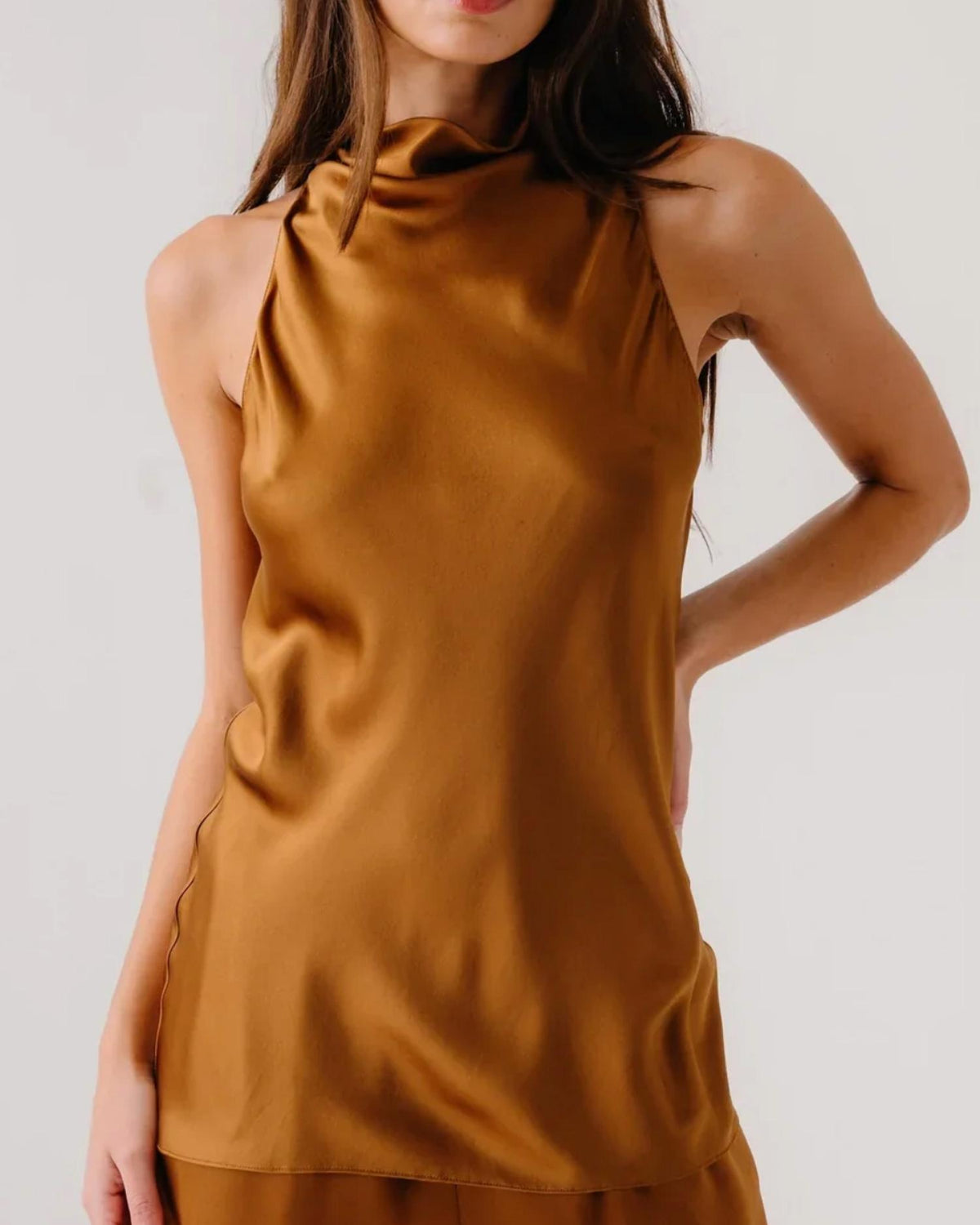 Sablyn - Una Cowled Halter Tunic Top