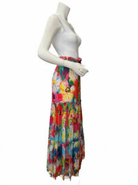 Qishma - Women's Colorful Floral Maxi Skirt
