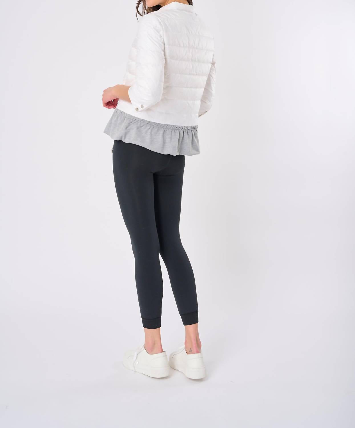 Anorak - Quilted Knit Peplum Puffer Jacket