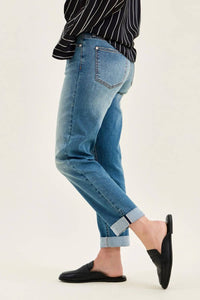 Judy Blue - Cool Denim With Cross Back Belt Loop Boyfriend Jeans