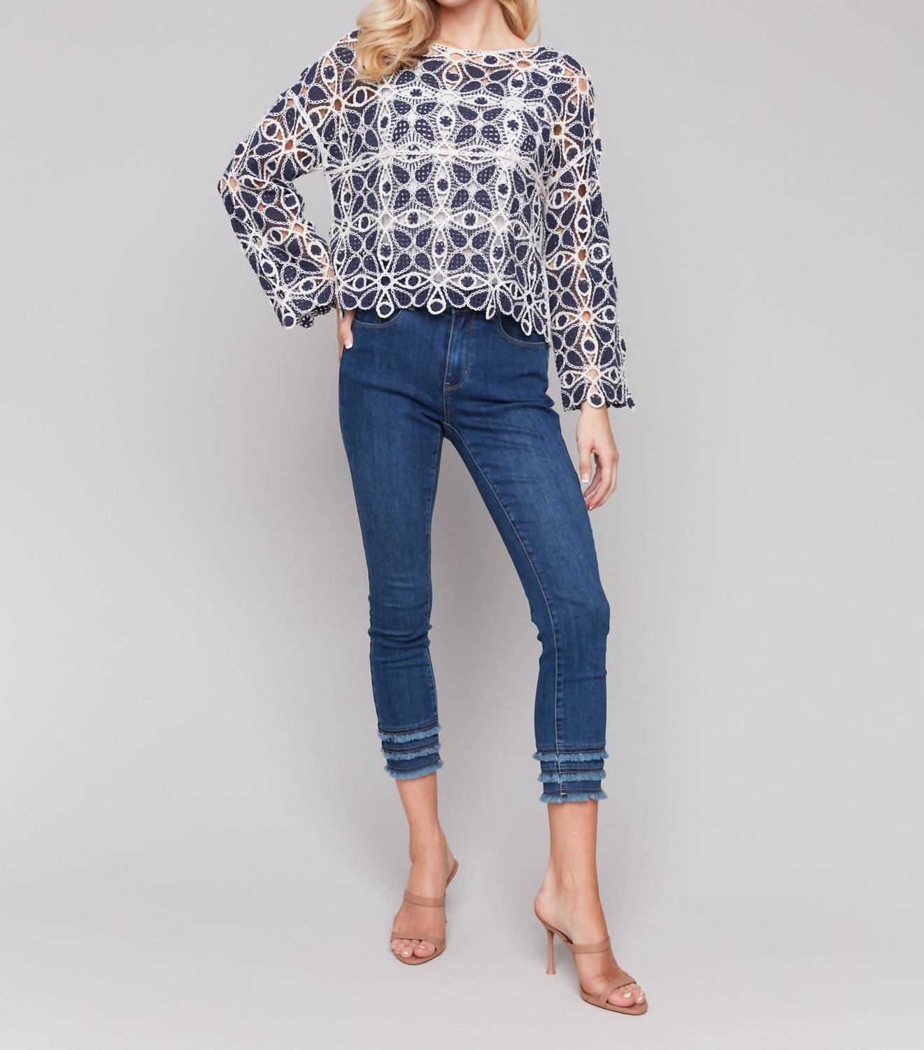 Charlie B - Cotton Blend Crochet Top