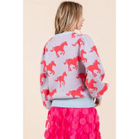 Style Usa - Horse Print Knit Sweater