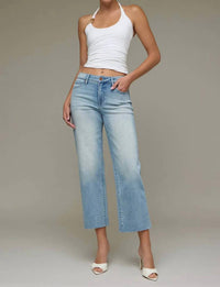 Hidden - Ella Mid Rise Crop Straight Leg Jeans