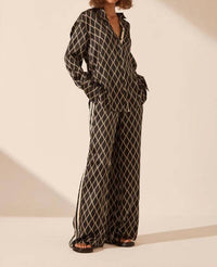 Shona Joy - Silk Contrast Relaxed Shirt
