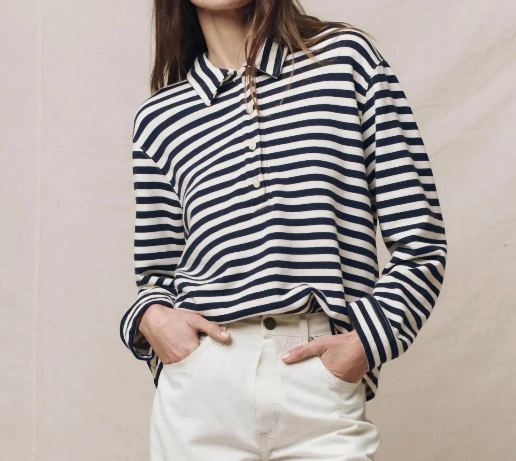 The Great. - Rugby Striped Sweatshirt