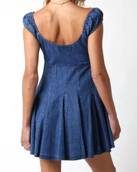 Olivaceous - Milkmaid Empire Mini Dress