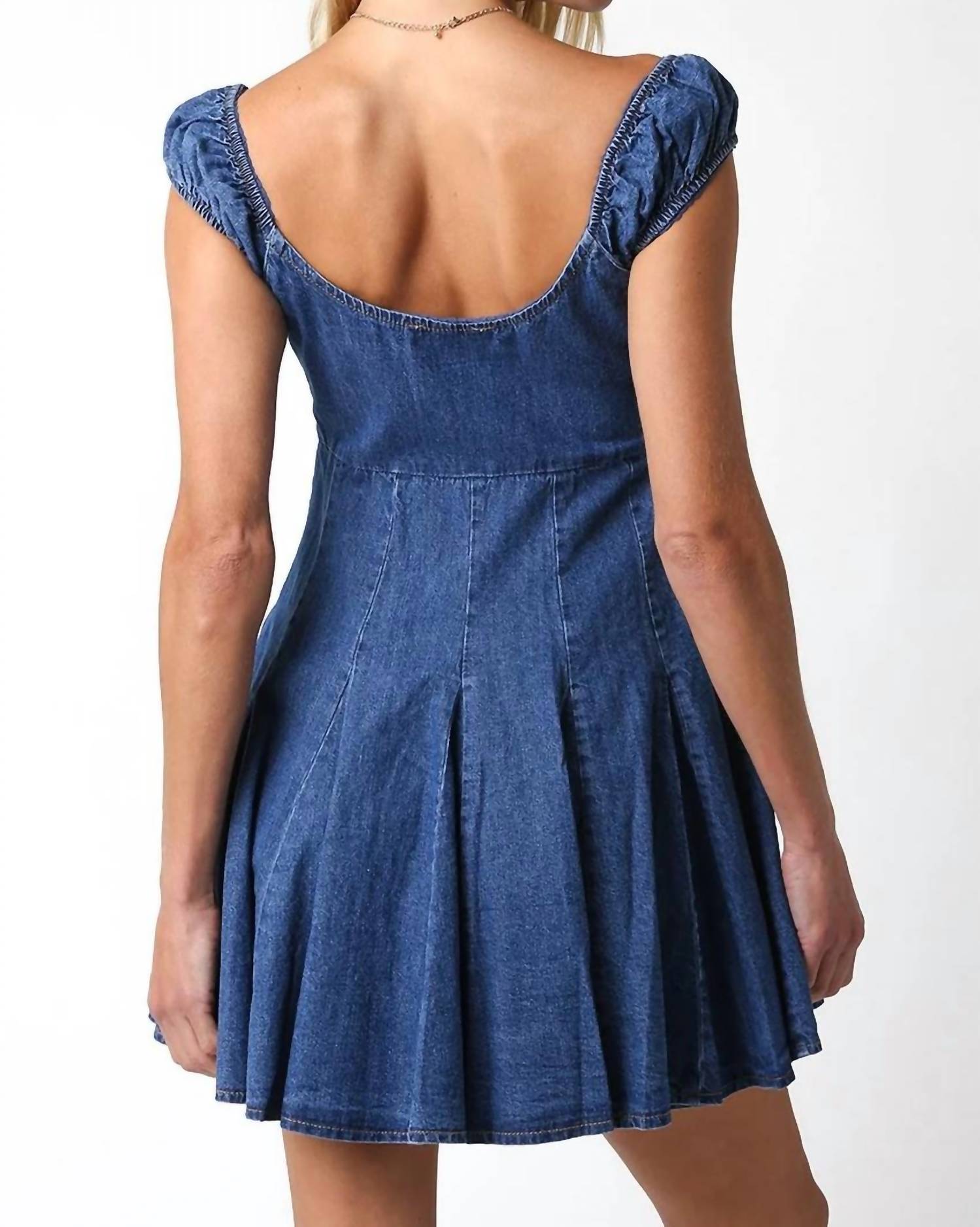 Olivaceous - Milkmaid Empire Mini Dress