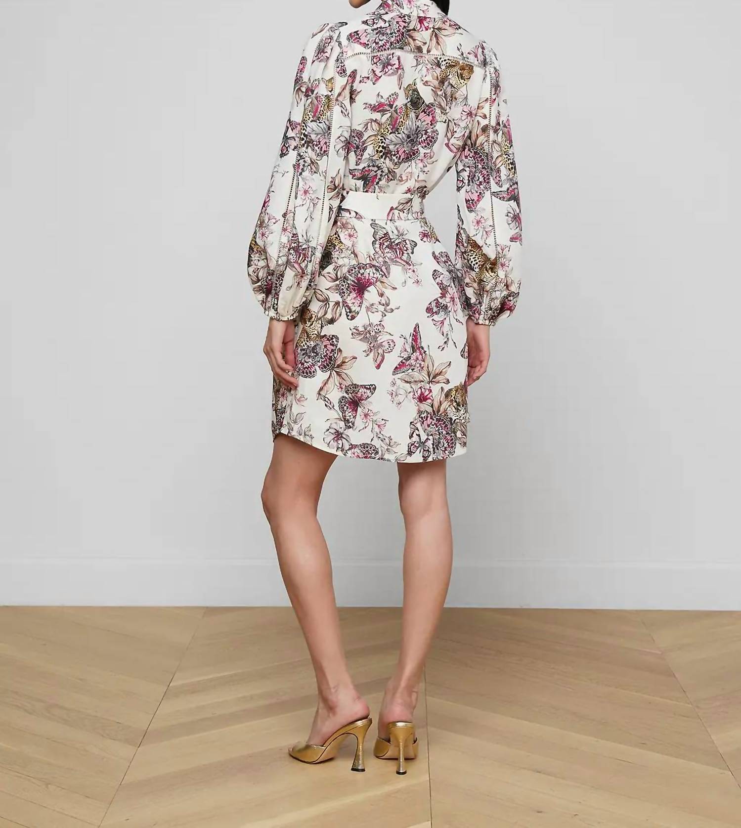 L'Agence - Butterfly Jungle Kiersten Long Sleeve Dress
