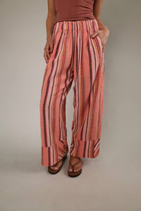 Free People - Women's Days End Linen Stripe Pant