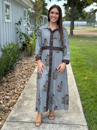 Uncle Frank - Double Button Bordered Dress