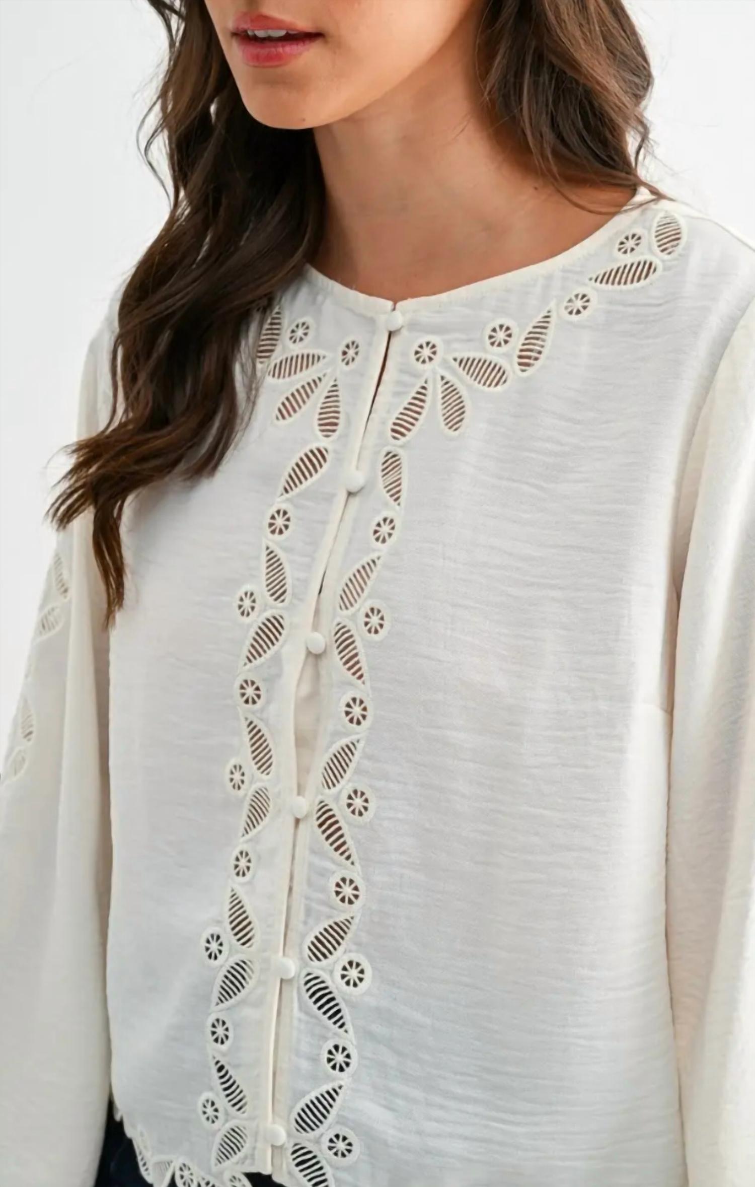 Mint Exclusives - Melanie Scallop Embroidered Lace Blouse