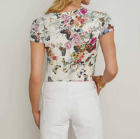L'Agence - Ressi Short Sleeve Butterfly Print Tee