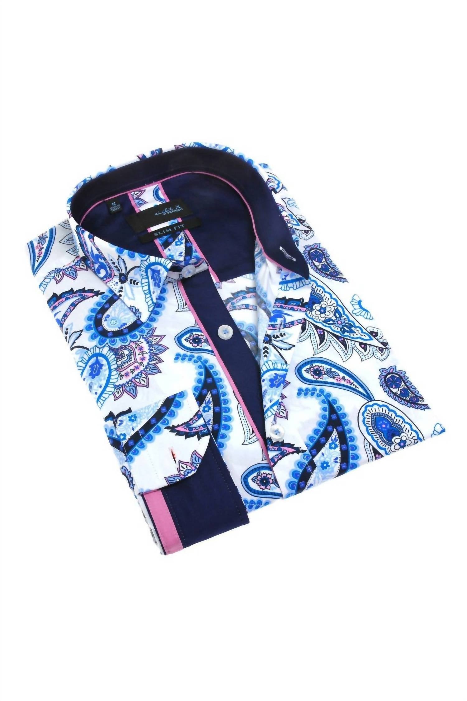 Eight X - Paisley Button Down Shirt With Accent Trim