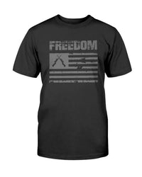 Hunt Hook Eat Freedom Flag Graphic Tee in black - men's t-shirt - detail view
