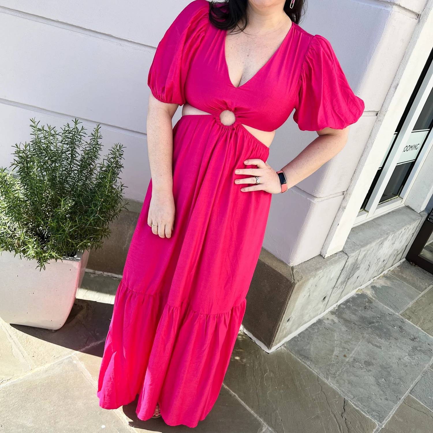 Flying Tomato - Solid Woven Maxi Dress