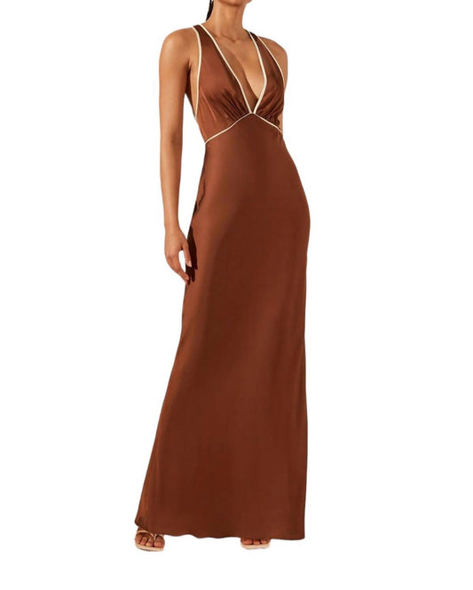 Shona Joy - BELKIS CONTRAST PLUNGED CROSS BACK MAXI DRESS