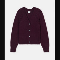 CLOSED Waisted Cardigan Alpaca Sweater in burgundy - women's sweater - alternate view