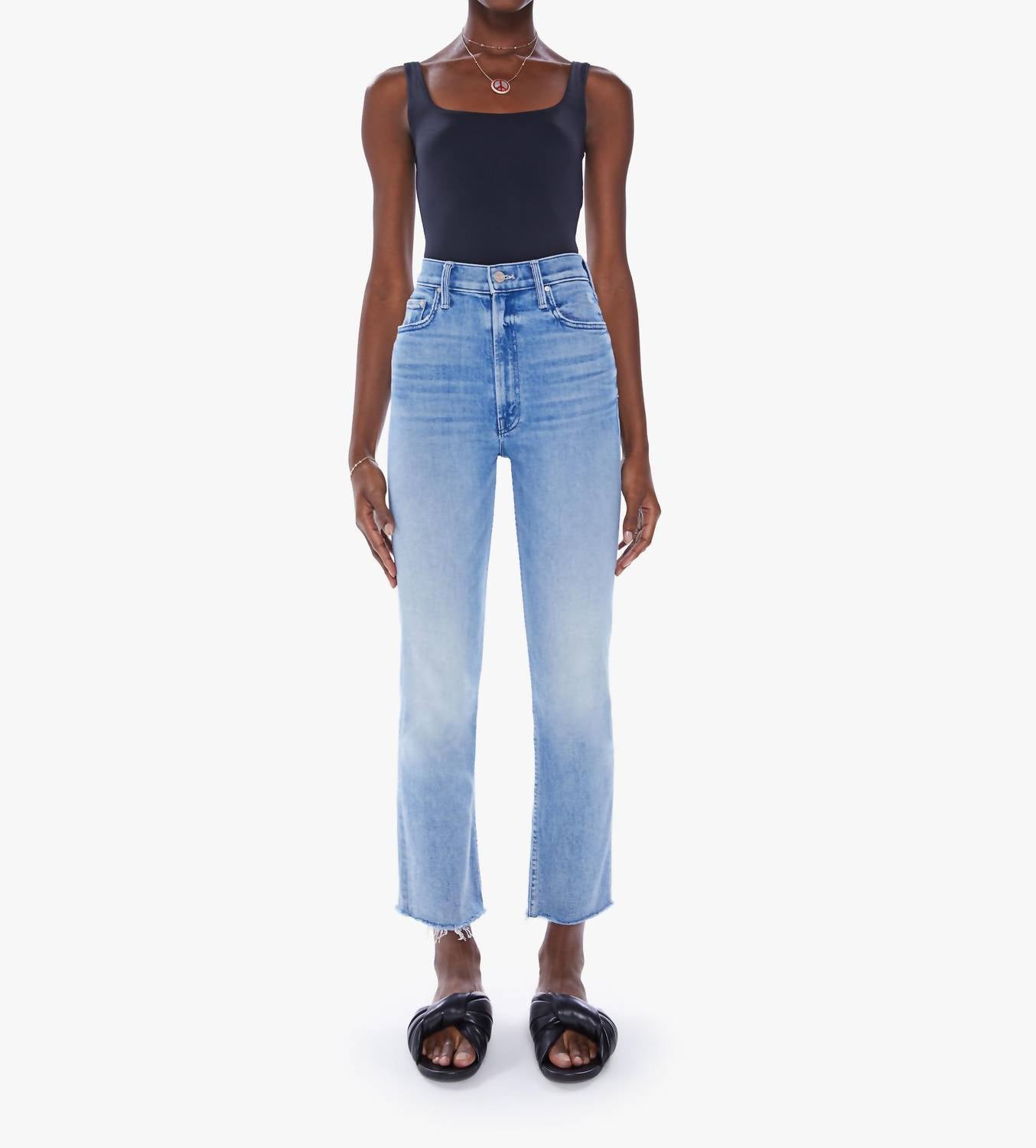 Mother - High Waisted Rider Ankle Fray Jean