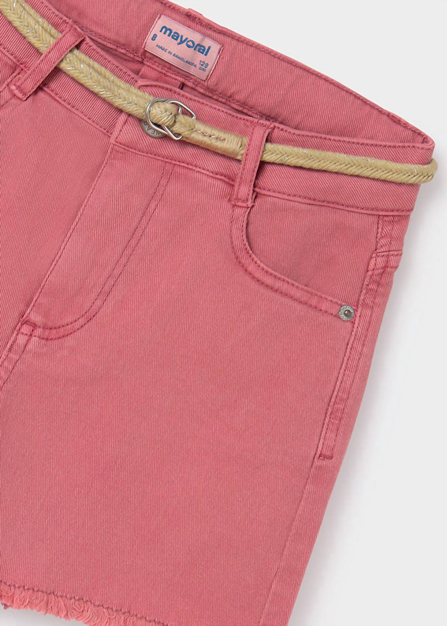 Mayoral - Girl's Twill W/ Rope Belt Short