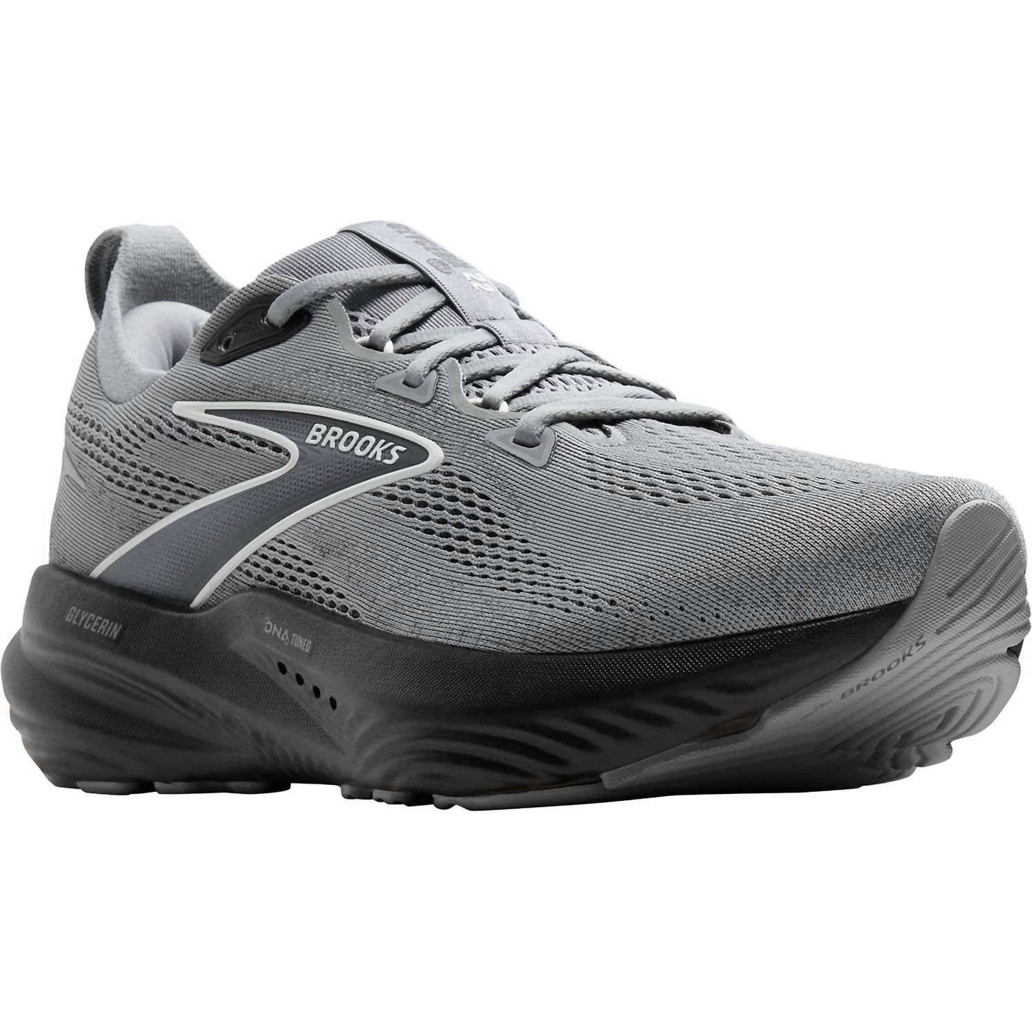 BROOKS Men's Glycerin Gts 22 Running Shoes in primer gray ebony bluewash 8 - men's shoe