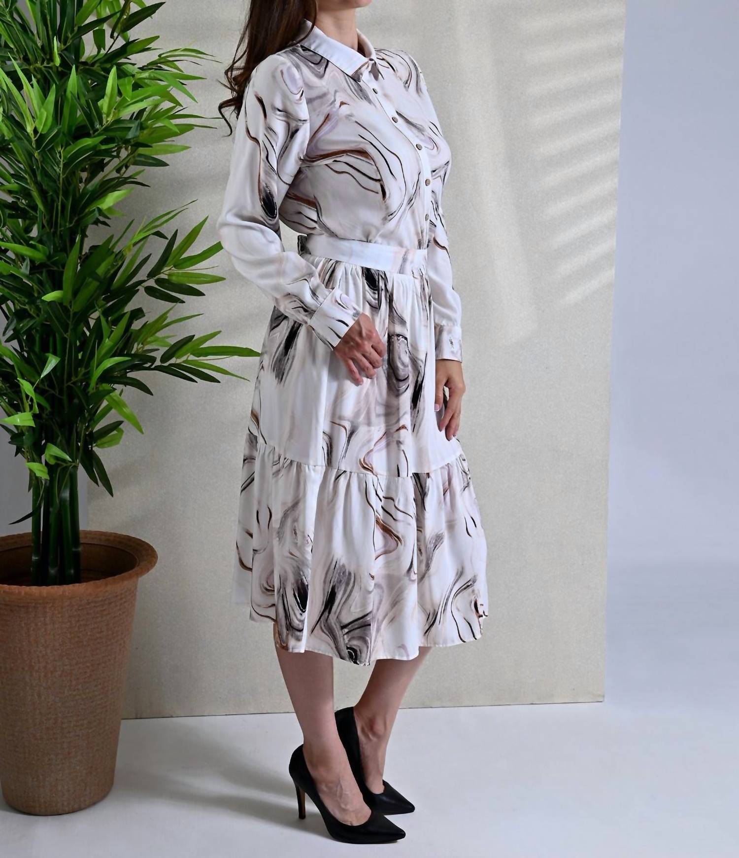 Roslyn - Swirl Print Skirt Set