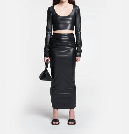 Nanushka - Hester Leather Midi Skirt