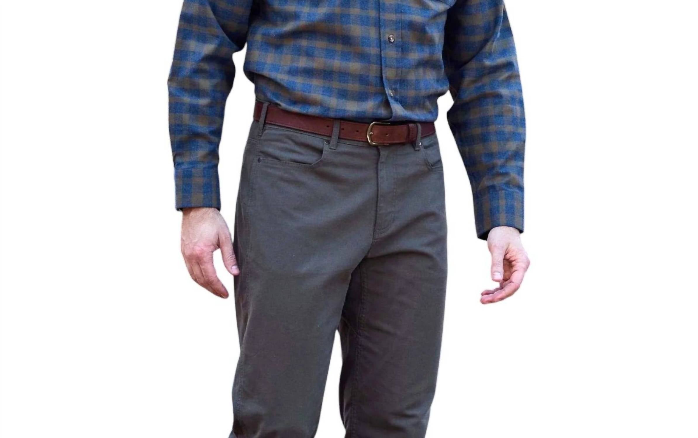 Tom Beckbe DIXON BRUSHED COTTON SHIRT in blue grass - men's shirt - detail view