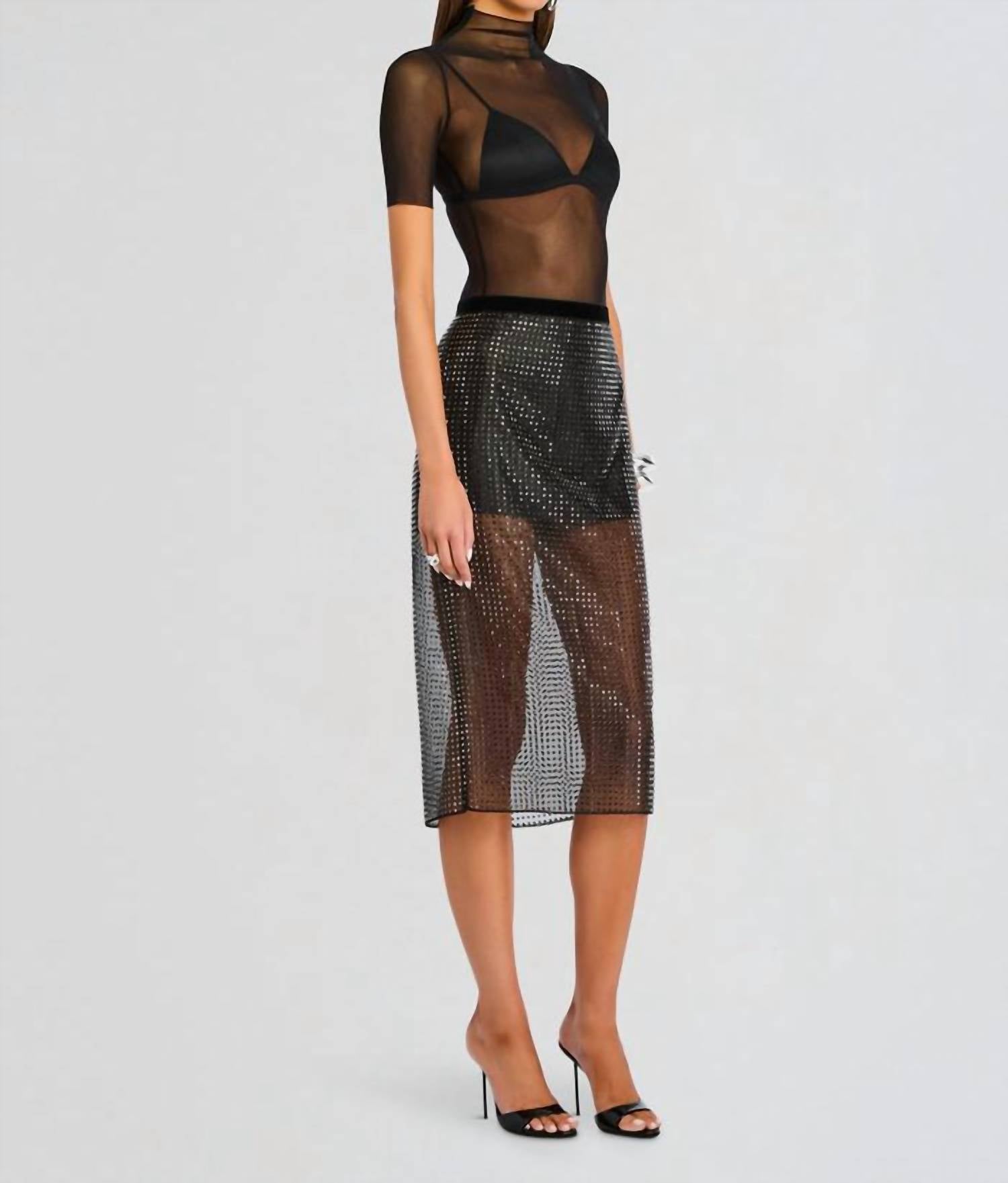 RETROFETE Kitty Embellished Skirt in black - women's skirt - alternate view