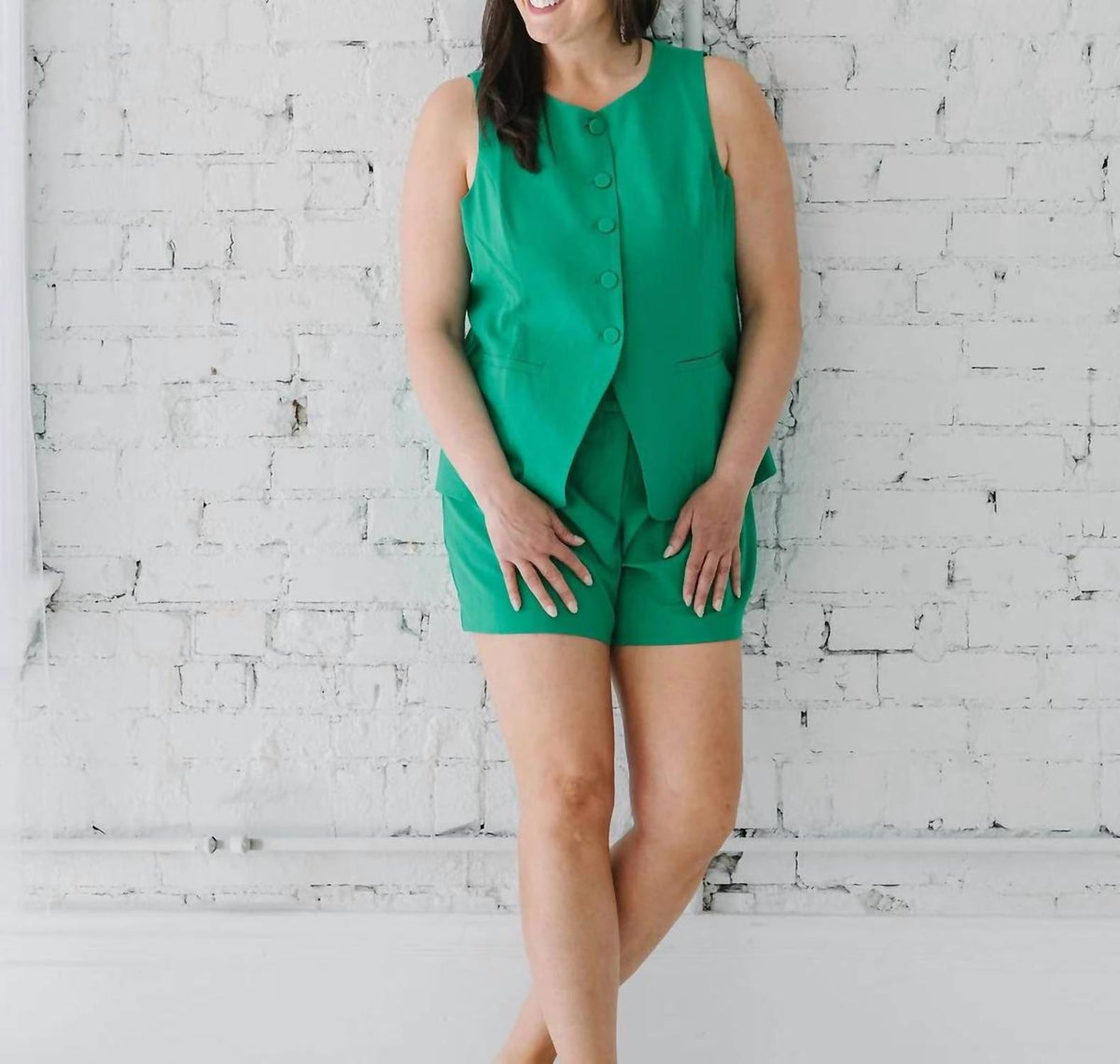 Skies Are Blue - Tailored Button-down Sleeveless Vest