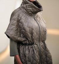 Joseph Ribkoff - Quilted Nylon Shawl Neck Boxy Vest