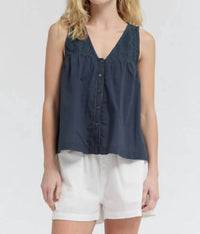 Grade & Gather - V-neck Eyelet Tank