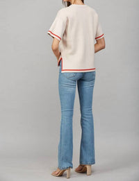 Fate - Edge Contrast Trim Sweater Tee