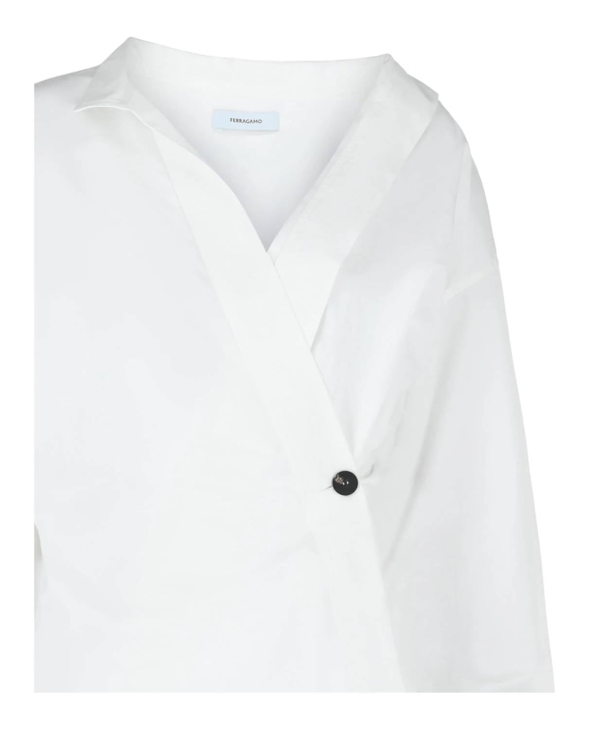 Salvatore Ferragamo - Women's Asymmetric Cotton Dress Shirt