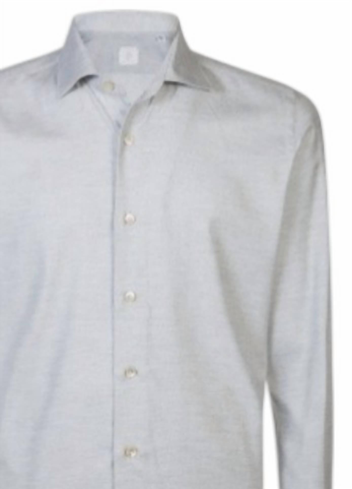 eleventy Men's Button Down Shirt in grey - men's shirt - detail view