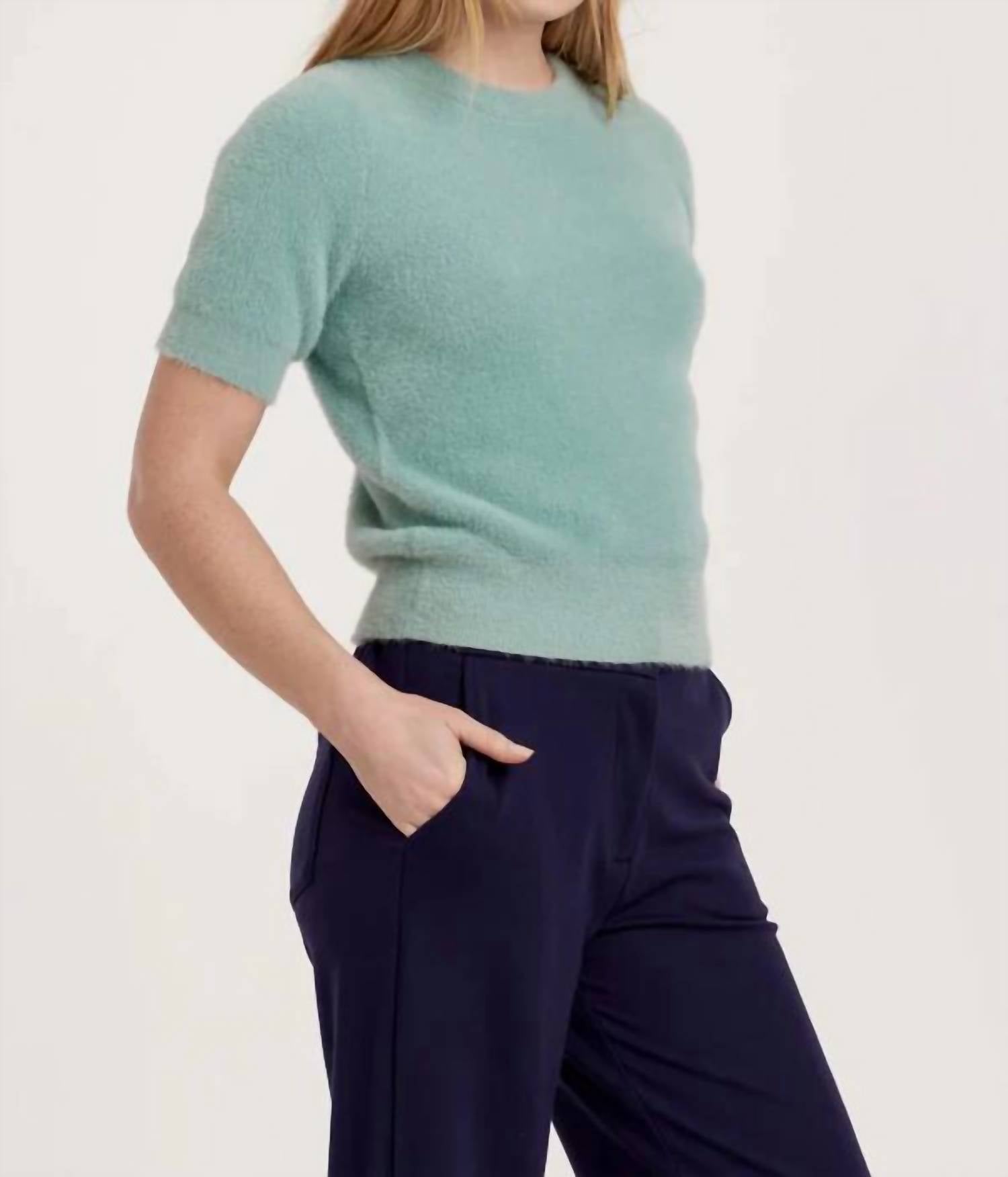 Another Love - Suzie Fuzzy Short Sleeve Sweater Top