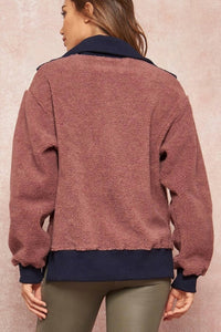 PROMESA Chloe Chevron Colorblock Pullover in multi - women's sweater - detail view
