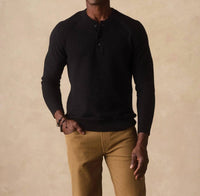 The Normal Brand - Coolmax Textured Henley Sweater